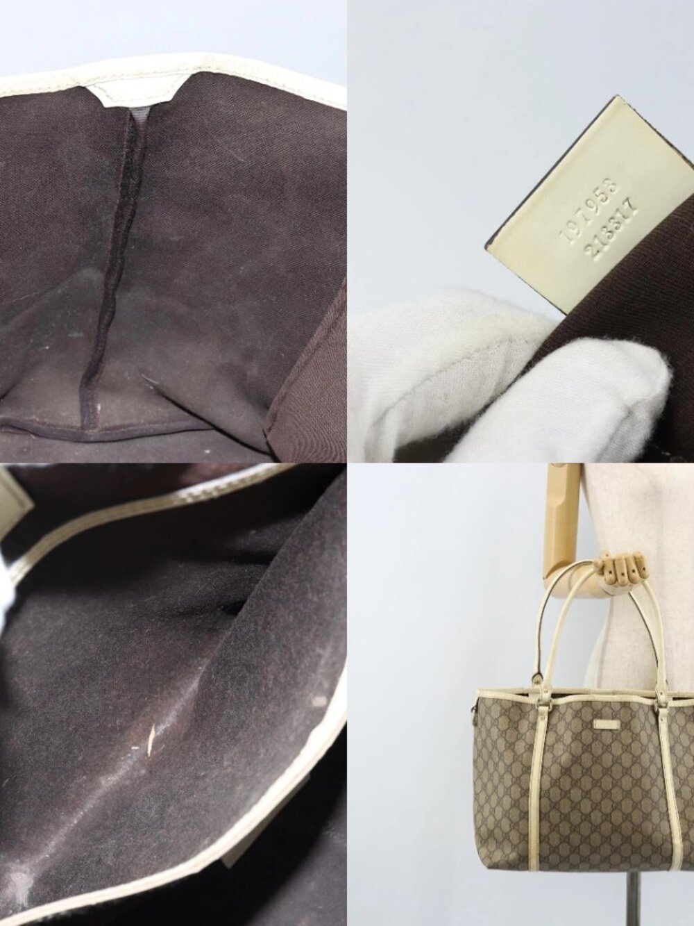 GUCCI GG Supreme Tote Bag PVC Beige Gold 197953 Auth ka2787 - Picture 15 of 15